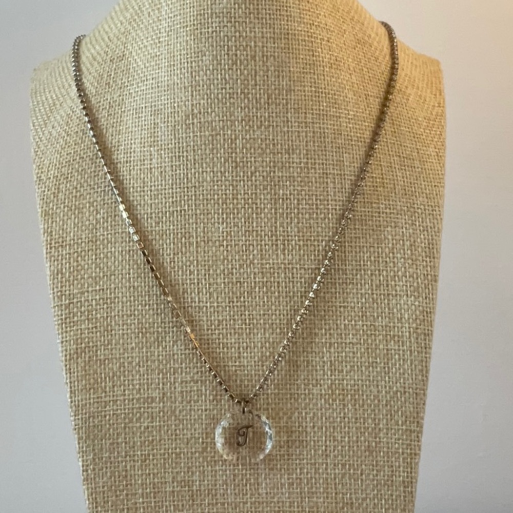 Anthropologie Initial F Crystal Pendant